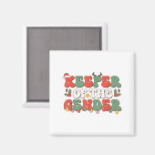 Christmas Keeper Of The Gender Reveal Baby Announc Magneet (Voorkant / Achterkant)