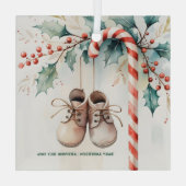 Christmas Keepsake Zwangerschapsaankondiging Glas Ornament (Achterkant)