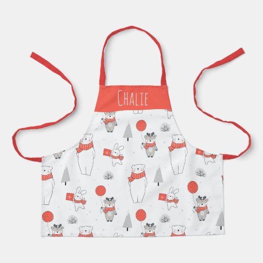 Christmas Kids Baking & Cooking Gift Apron Schort (Voorkant)