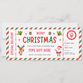 Christmas Kids Coupon Certificate Rudolph Santa Kaart