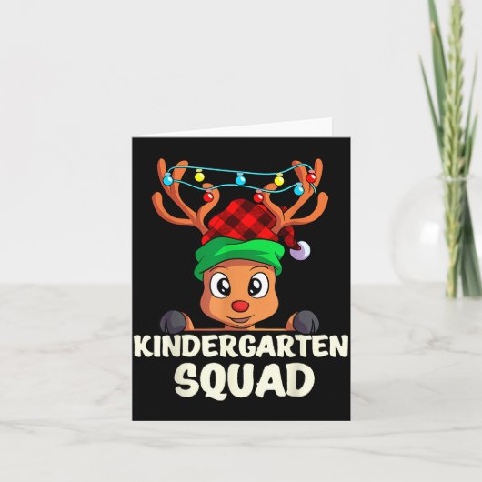 Christmas Kindergarten Squad Red Buffalo Plaid Rei Kaart (Voorkant)