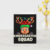 Christmas Kindergarten Squad Red Buffalo Plaid Rei Kaart (Gele Bloem)