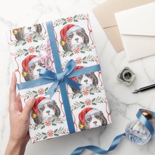 Christmas King Charles Spaniel Hondenpatroon Cadeaupapier (Geschenken)