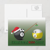 Christmas Kiss Shot briefkaart (Voorkant / Achterkant)
