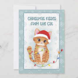 Christmas Kisses from the Cat Feestdagenkaart