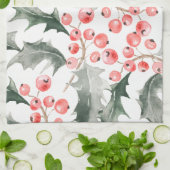 Christmas Kitchen Towel Red and Green Holly Theedoek (Gevouwen)