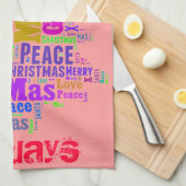 CHRISTMAS KITCHEN TOWELS - GIFTS - XMAS TREE FUN THEEDOEK (Quarter Fold)