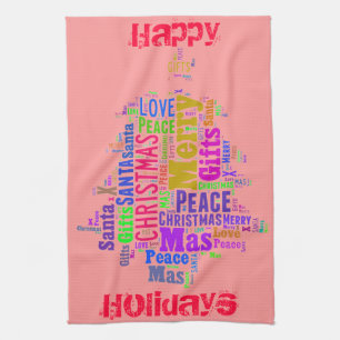 CHRISTMAS KITCHEN TOWELS - GIFTS - XMAS TREE FUN THEEDOEK