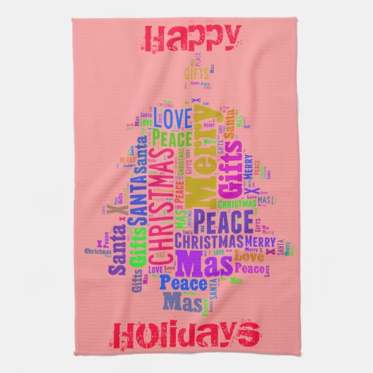 CHRISTMAS KITCHEN TOWELS - GIFTS - XMAS TREE FUN THEEDOEK (Verticaal)