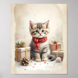 Christmas Kitten Digitaal Poster