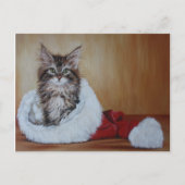 Christmas Kitten Painting Briefkaart (Voorkant)