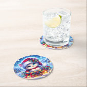 Christmas Kitten Ronde Onderzetter Gift (Insitu)