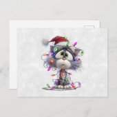 Christmas Kitten tangled in Lights Briefkaart (Voorkant / Achterkant)