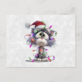 Christmas Kitten tangled in Lights Briefkaart (Voorkant)