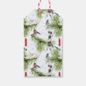 Christmas Kitten with Birds Cadeaulabel (Voorkant)