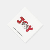 Christmas Kitty Cat "JOY" Custom Paper Servet (Hoek)