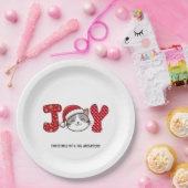 Christmas Kitty Cat "JOY" Custom Papieren Bordje (Feest)
