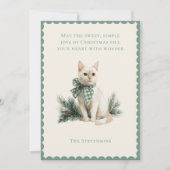 Christmas Kitty Cat with Pine Flat Holiday Card Feestdagenkaart (Voorkant)
