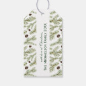 Christmas | Klassiek Pinecone patroon Cadeaulabel (Achterkant)