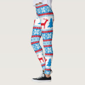 Christmas Knit Graphic – Sneeuwvlokken & Rendieren Leggings (Links)
