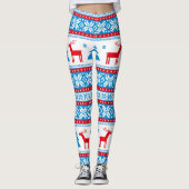 Christmas Knit Graphic – Sneeuwvlokken & Rendieren Leggings (Voorkant)
