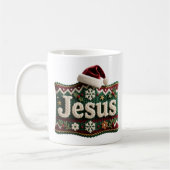 Christmas Knit Sweater Jesus Santa Hat Koffiemok (Links)