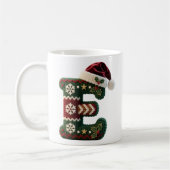 Christmas Knit Sweater Letter E Santa Hat Koffiemok (Links)