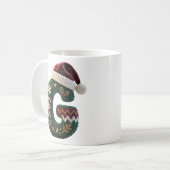 Christmas Knit Sweater Letter G Santa Hat Koffiemok (Voorkant links)