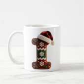 Christmas Knit Sweater Letter I Santa Hat Koffiemok (Links)