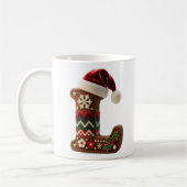 Christmas Knit Sweater Letter L Santa Hat Koffiemok (Links)