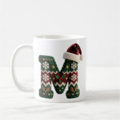 Christmas Knit Sweater Letter N Santa Hat Koffiemok (Links)