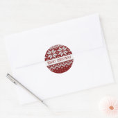 Christmas Knitted Red and White Sweater Ronde Sticker (Envelop)