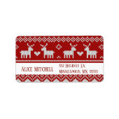 Christmas Knitted Sweater Return Address Labels (Voorkant)