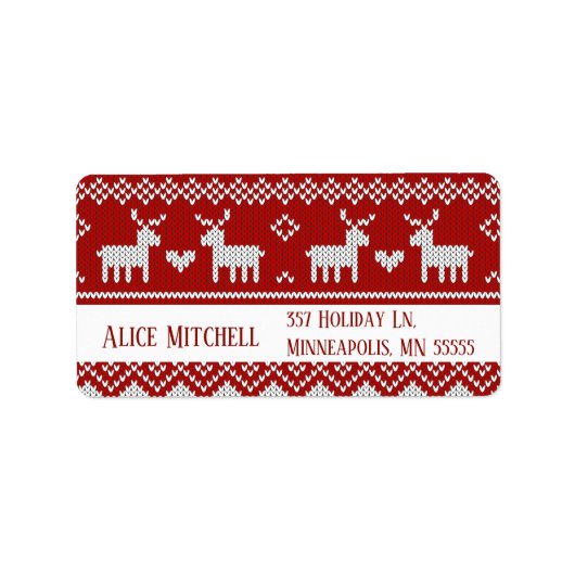 Christmas Knitted Sweater Return Address Labels (Voorkant)