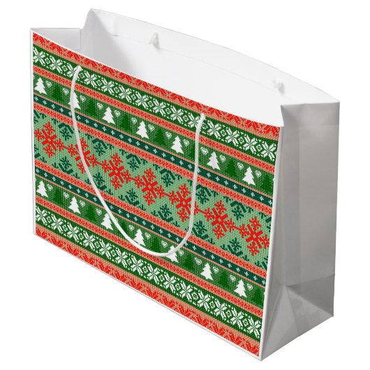 Christmas Knitting Pattern Groot Cadeauzakje (Achterkant Gekanteld)