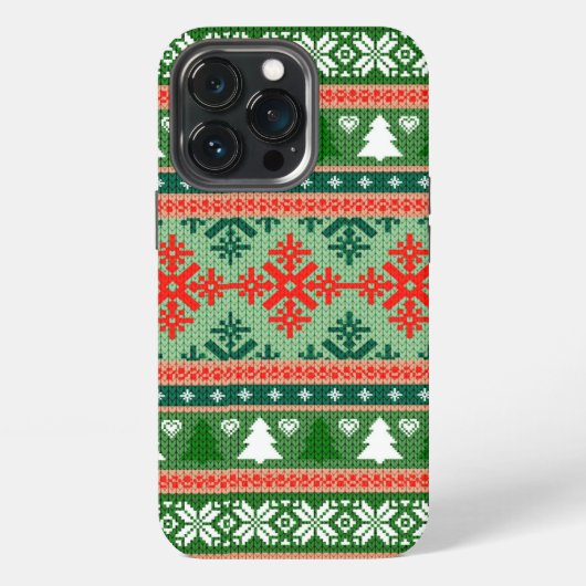 Christmas Knitting Pattern iPhone Hoesje (Achterkant)