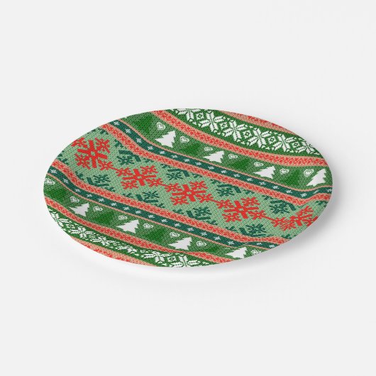 Christmas Knitting Pattern Papieren Bordje (Gekanteld)