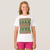 Christmas Knitting Pattern T-shirt (Voorkant volledig)