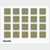 Christmas Knitting Pattern Vierkante Sticker (Vel)