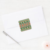 Christmas Knitting Pattern Vierkante Sticker (Envelop)