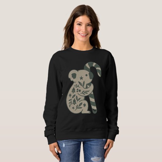 Christmas Koala with Candy Cane Sweatshirt (Voorkant volledig)