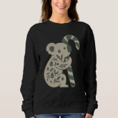 Christmas Koala with Candy Cane Sweatshirt (Voorkant)
