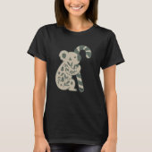 Christmas Koala with Candy Cane T-shirt (Voorkant)