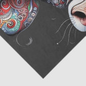 Christmas Koe Bull w / Santa Hat Folk Art Decoupag Tissuepapier (Detail)