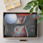 Christmas Koe Bull w / Santa Hat Folk Art Decoupag Tissuepapier (Geschenk)