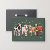 Christmas Koe Lover Gift Funny Holiday Boerderij Button (Voorkant / Achterkant)