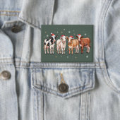 Christmas Koe Lover Gift Funny Holiday Boerderij Button (Insitu)