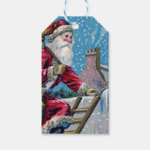 CHRISTMAS LABEL RETRO SANTA CLAUS
