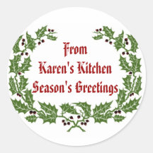 Christmas Label Season's Groeten bakken, eten