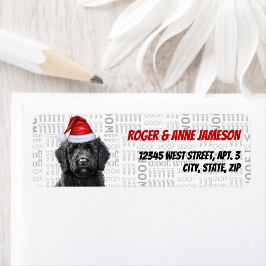 Christmas Labradoodle Hondenliefhebber Retouradres Etiket (Insitu)